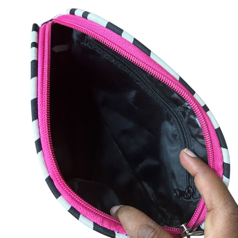 Contemporary Barbie-core Bold Safari Diva Magenta Zebra Print Accessories Pouch - Picture 2 of 6